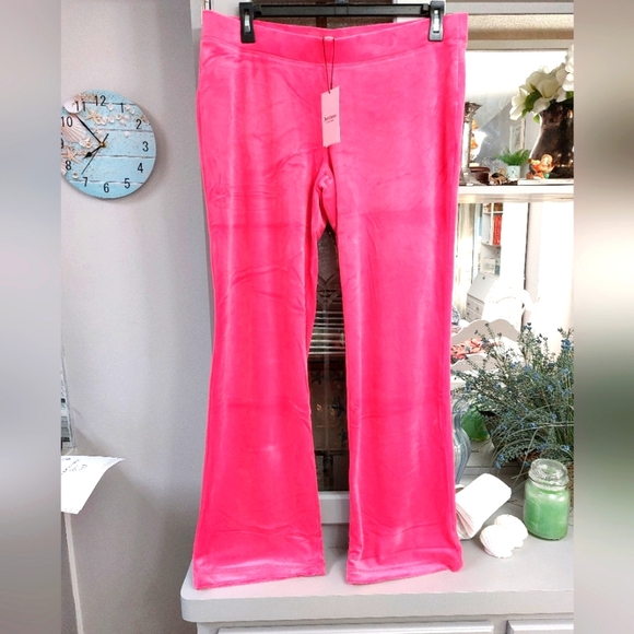 Juicy Couture Hot Pink Velour OG Big Bling Sweatpants NWT - Picture 1 of 2